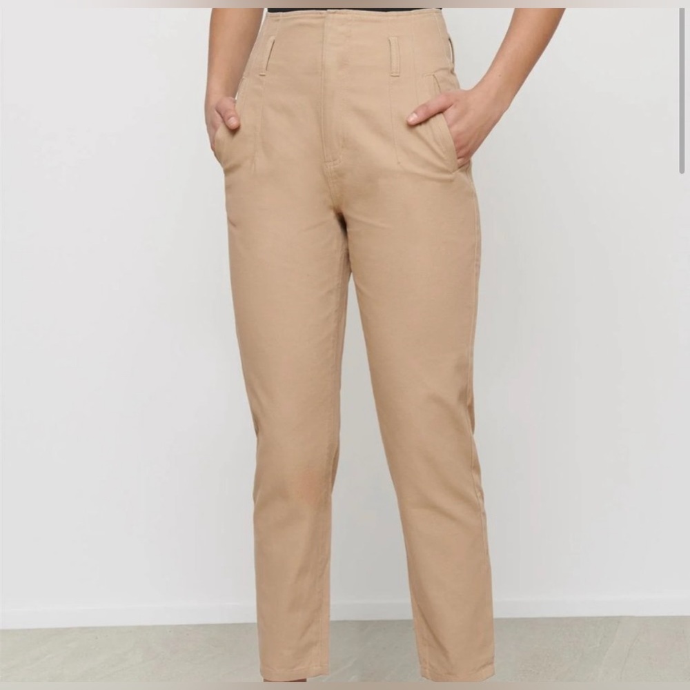 DYNAMITE Gigi Ultra High-Rise Cargo Khaki Tan Pants Waist 28”